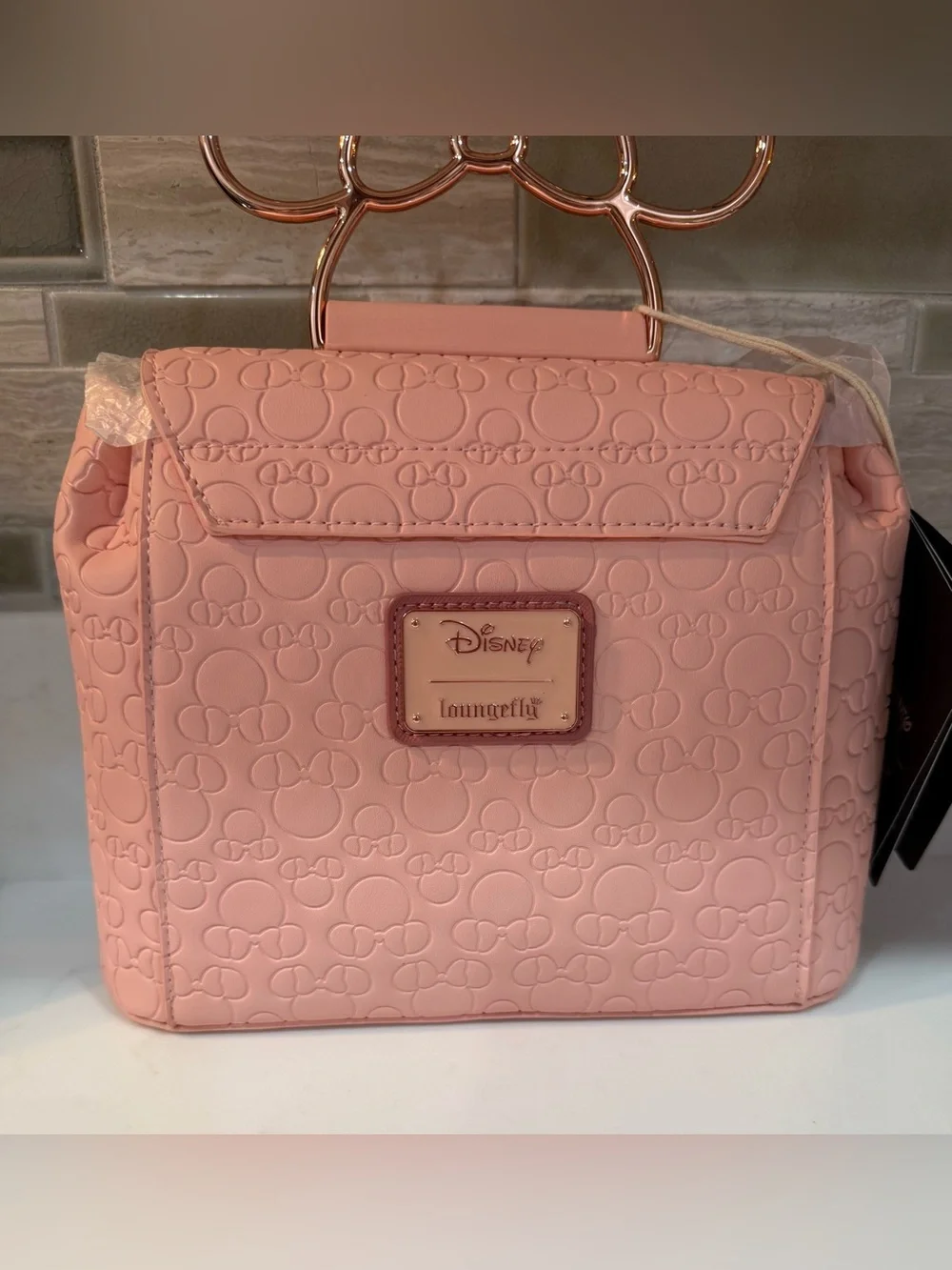 Loungefly Disney Minnie Mouse Embossed Blush Crossbody Bag 🆕🆕🆕